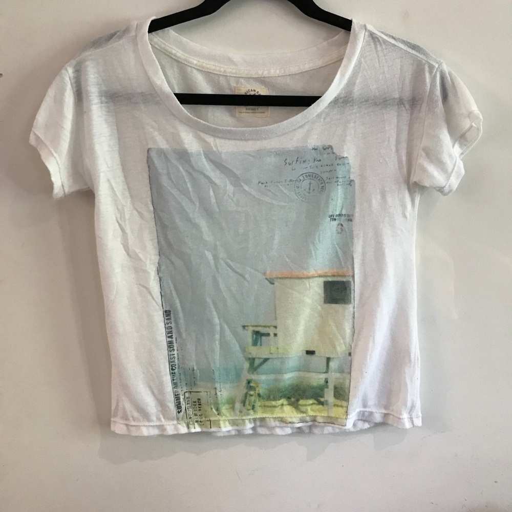 Beach graphic crop top